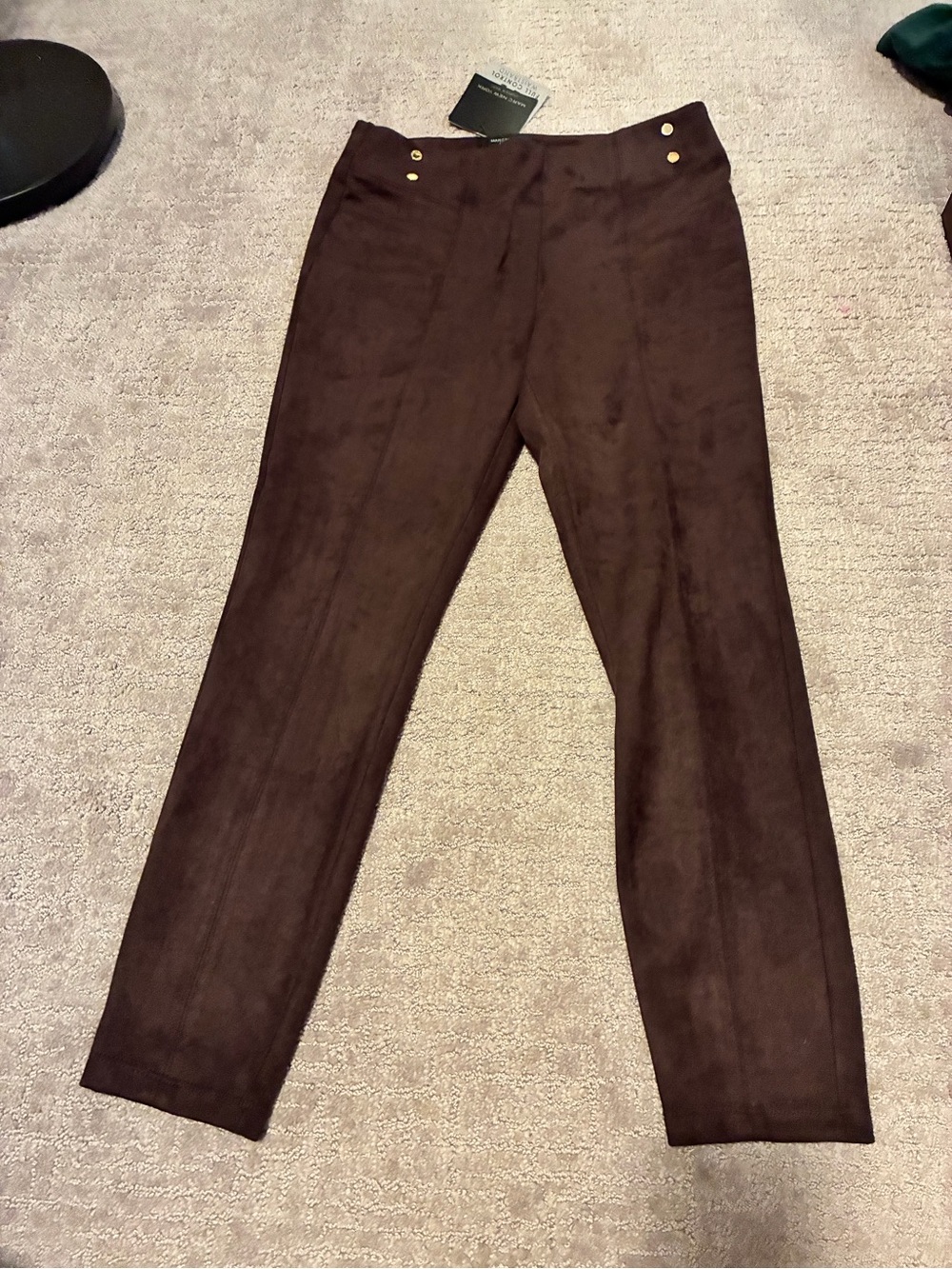 Chocolate velveteen Andrew Marc New York trousers